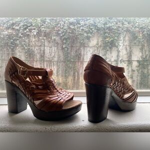 Mexican Genuine Leather Platform Shoes with Ankle strap